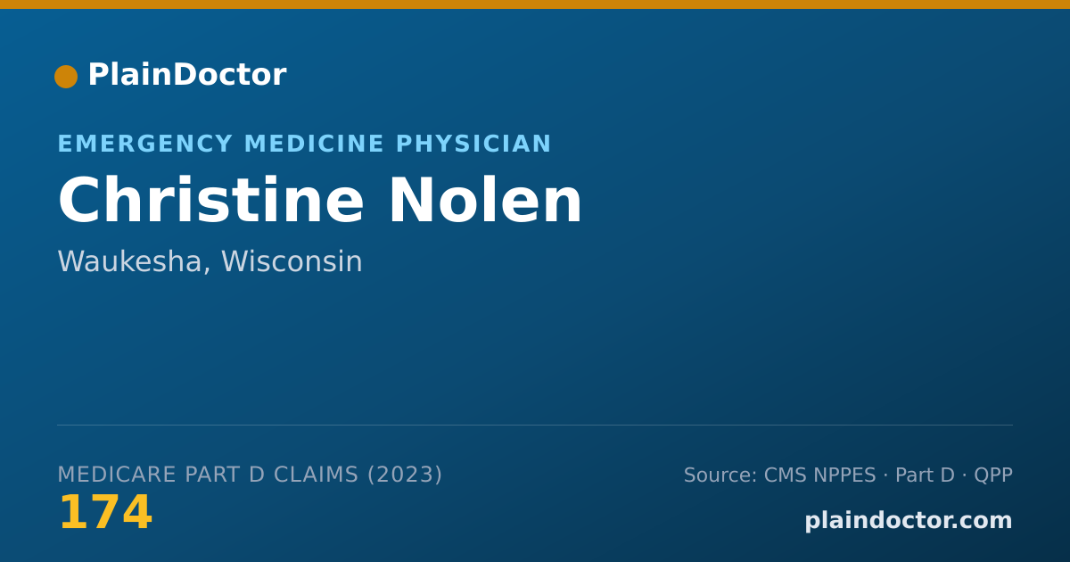 Shareable card for Christine Nolen - Emergency Medicine Physician, Waukesha, WI