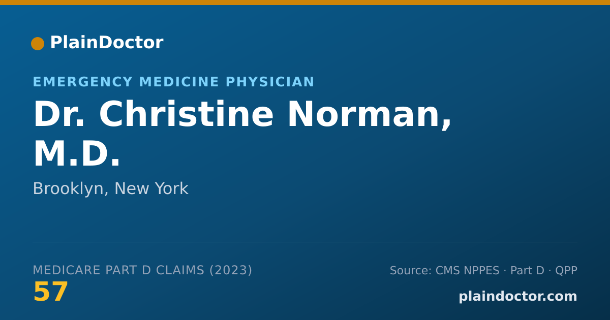 Shareable card for Christine Norman, M.D. - Emergency Medicine Physician, Brooklyn, NY