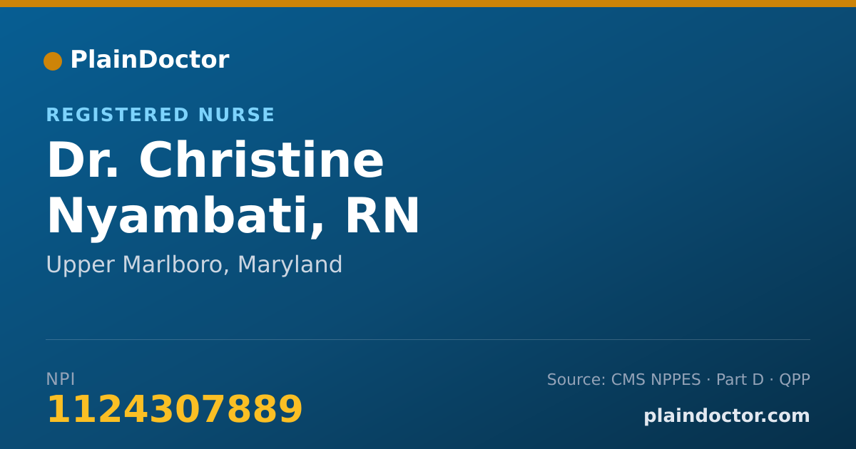 Shareable card for Christine Nyambati, RN - Registered Nurse, Upper Marlboro, MD