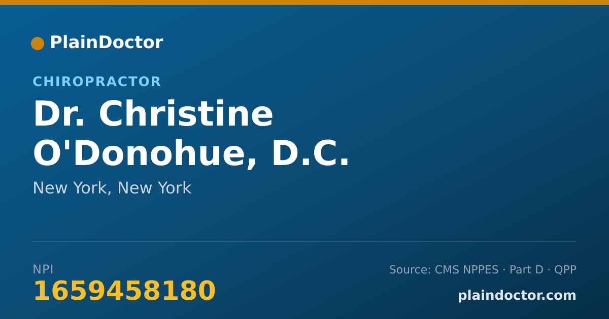 Shareable card for Christine O'Donohue, D.C. - Chiropractor, New York, NY