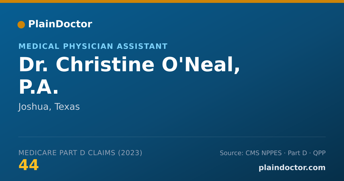 Shareable card for Christine O'Neal, P.A. - Medical Physician Assistant, Joshua, TX