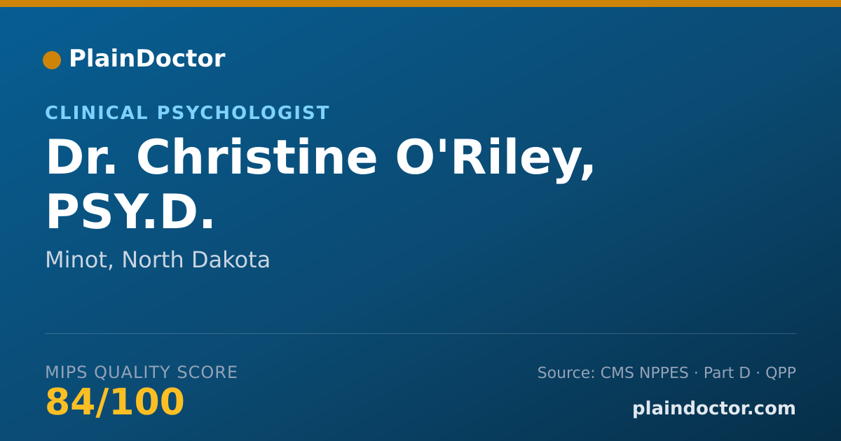 Shareable card for Christine O'Riley, PSY.D. - Clinical Psychologist, Minot, ND