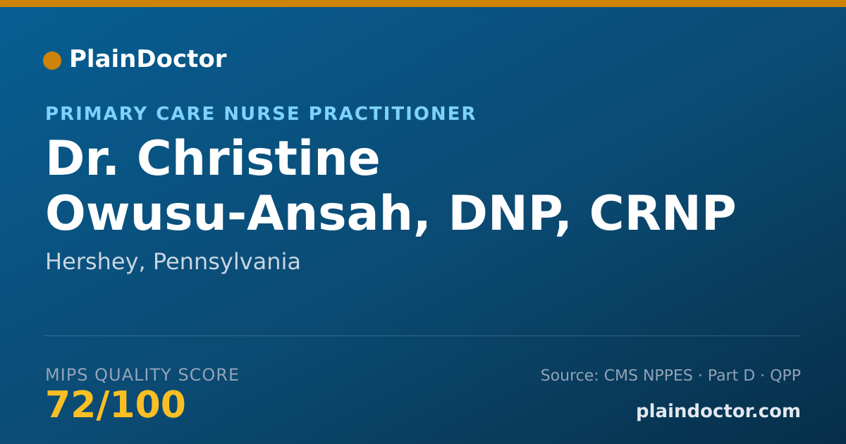 Shareable card for Christine Owusu-Ansah, DNP, CRNP - Primary Care Nurse Practitioner, Hershey, PA