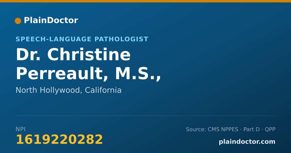 Shareable card for Christine Perreault, M.S., CCC-SLP - Speech-Language Pathologist, North Hollywood, CA