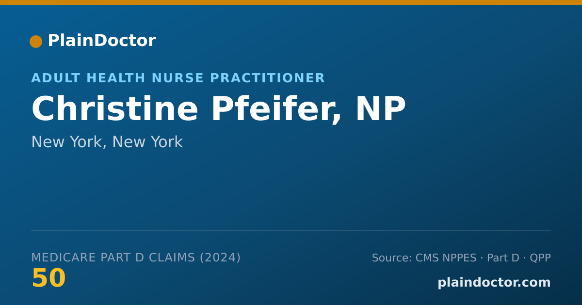 Shareable card for Christine Pfeifer, NP - Adult Health Nurse Practitioner, New York, NY