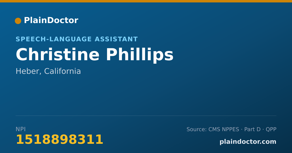 Shareable card for Christine Phillips - Speech-Language Assistant, Heber, CA