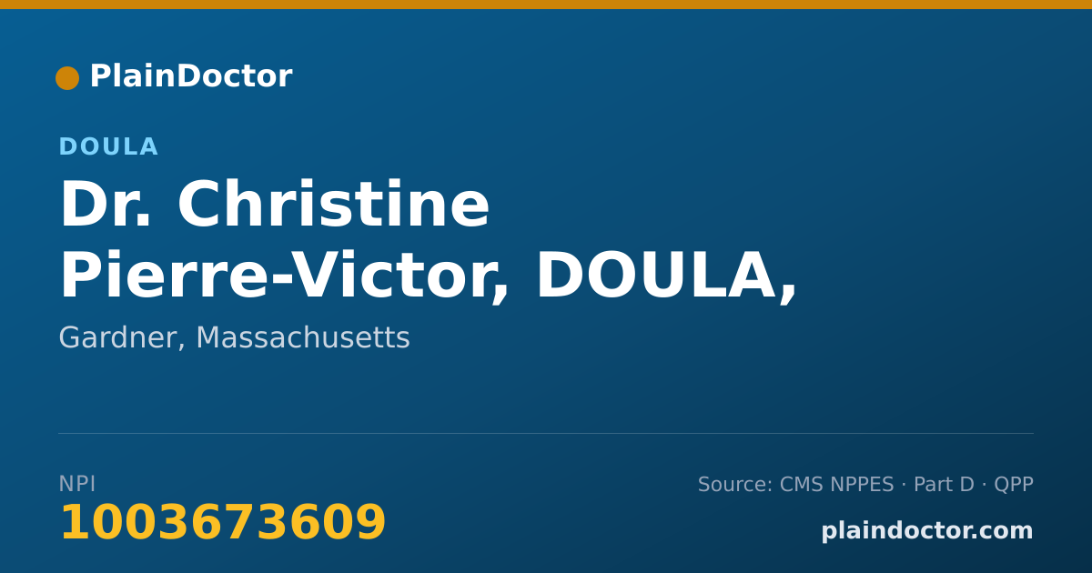 Shareable card for Christine Pierre-Victor, DOULA, CCE - Doula, Gardner, MA