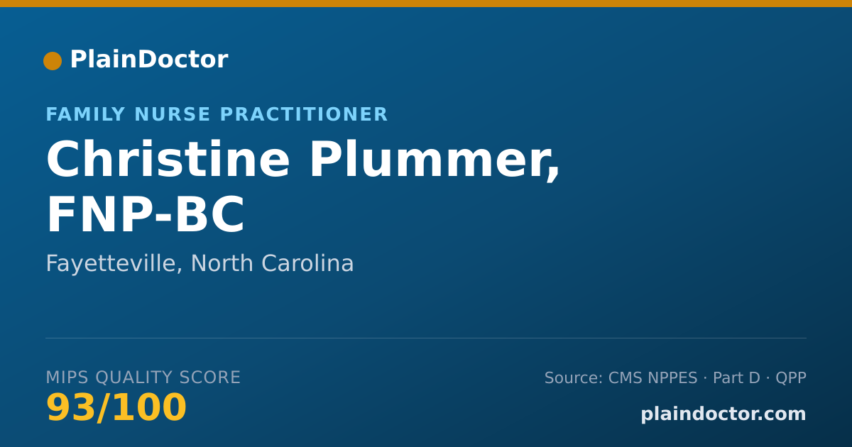 Shareable card for Christine Plummer, FNP-BC - Family Nurse Practitioner, Fayetteville, NC
