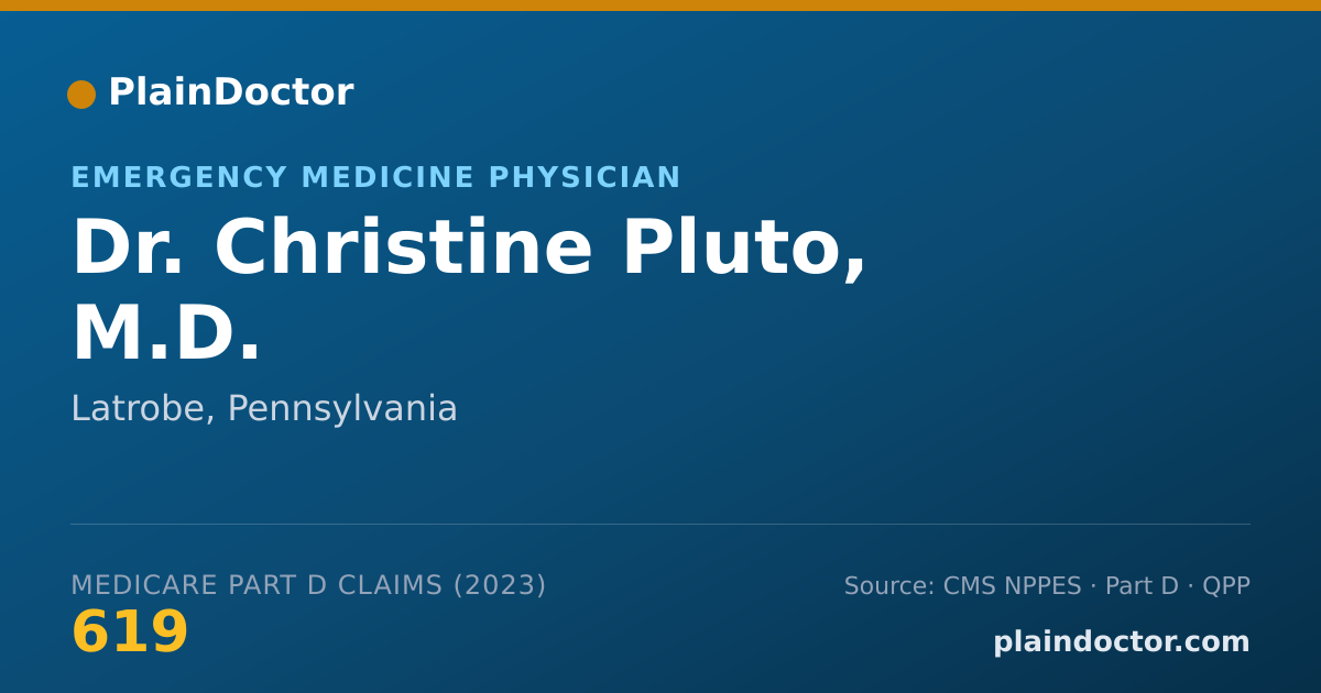 Shareable card for Christine Pluto, M.D. - Emergency Medicine Physician, Latrobe, PA