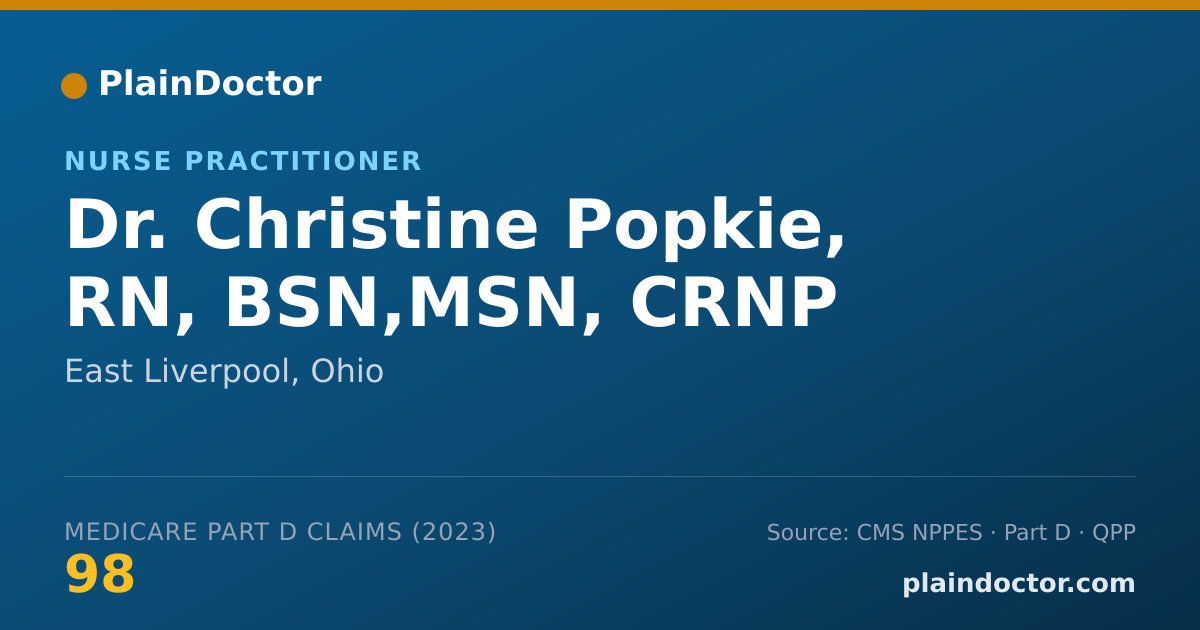 Shareable card for Christine Popkie, RN, BSN,MSN, CRNP - Nurse Practitioner, East Liverpool, OH