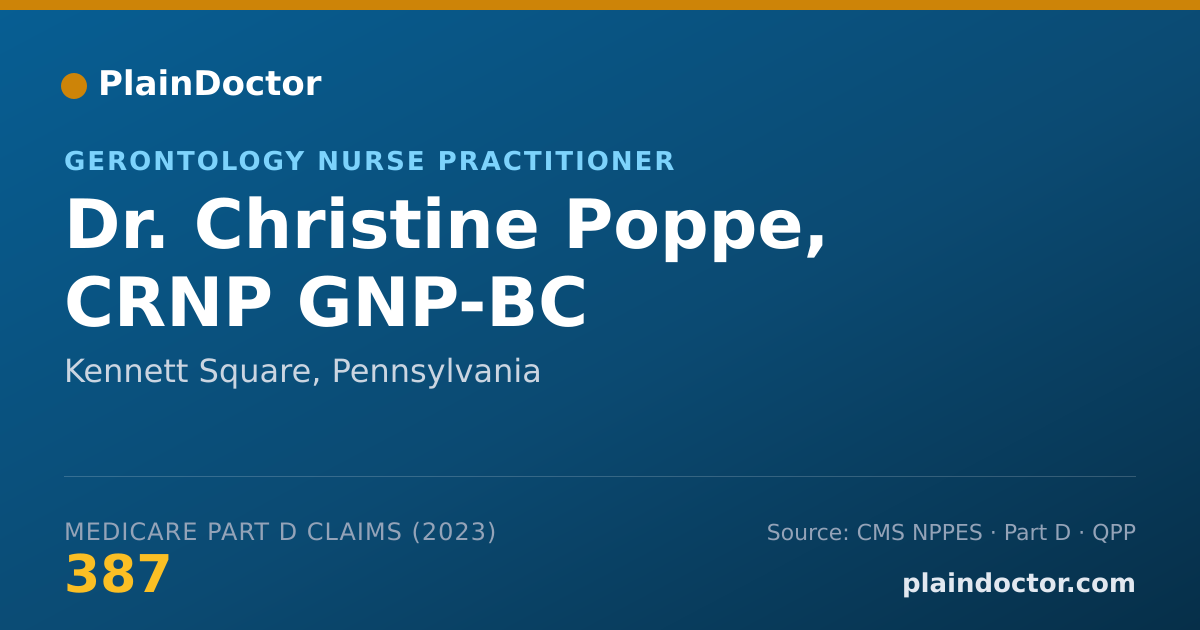 Shareable card for Christine Poppe, CRNP GNP-BC - Gerontology Nurse Practitioner, Kennett Square, PA