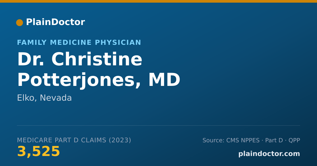 Shareable card for Christine Potterjones, MD - Family Medicine Physician, Elko, NV