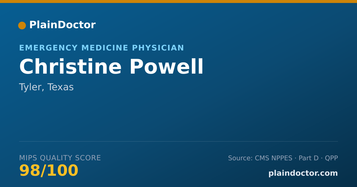 Shareable card for Christine Powell - Emergency Medicine Physician, Tyler, TX