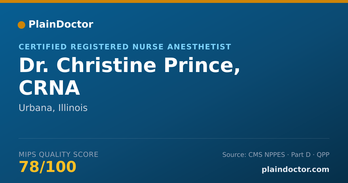 Shareable card for Christine Prince, CRNA - Certified Registered Nurse Anesthetist, Urbana, IL