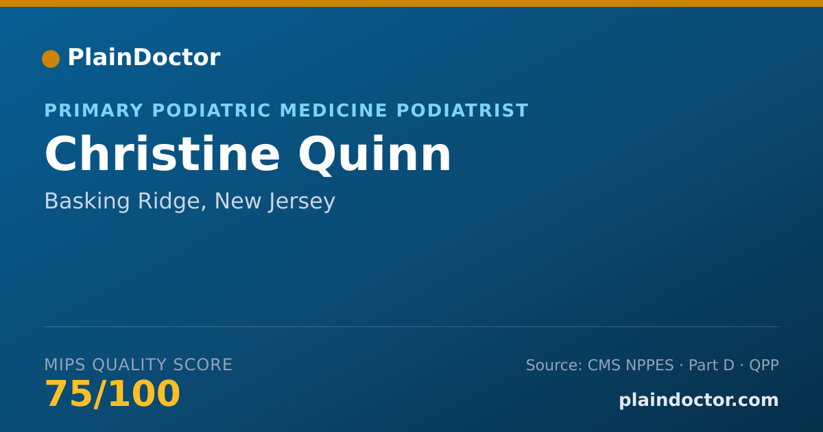 Shareable card for Christine Quinn - Primary Podiatric Medicine Podiatrist, Basking Ridge, NJ