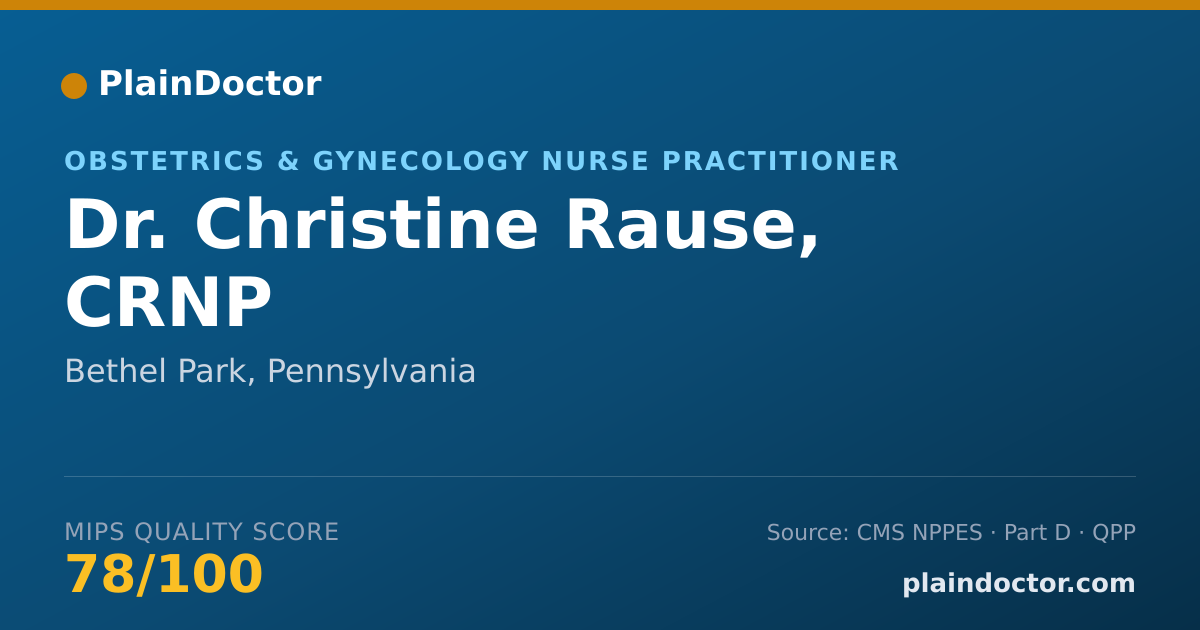 Shareable card for Christine Rause, CRNP - Obstetrics & Gynecology Nurse Practitioner, Bethel Park, PA