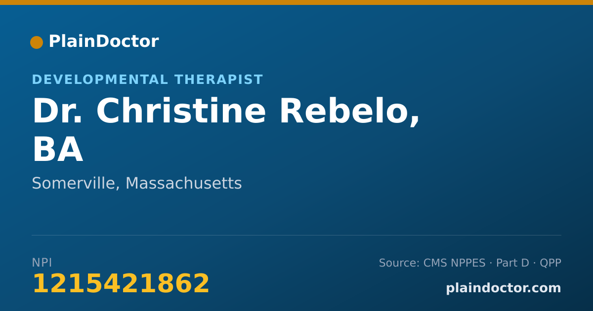 Shareable card for Christine Rebelo, BA - Developmental Therapist, Somerville, MA