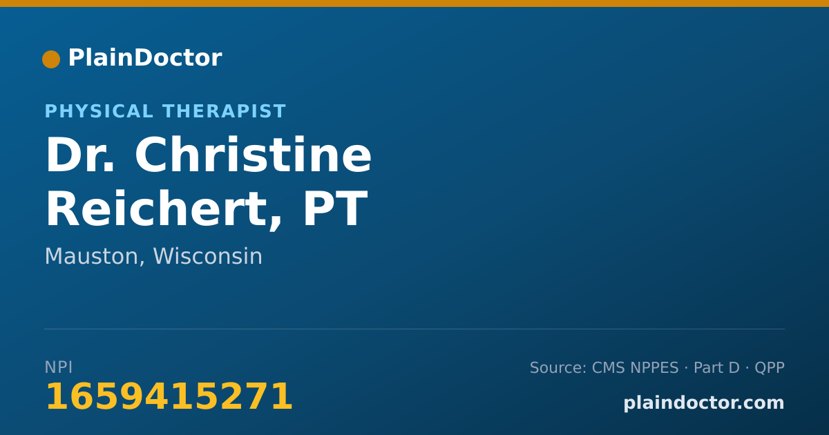 Shareable card for Christine Reichert, PT - Physical Therapist, Mauston, WI