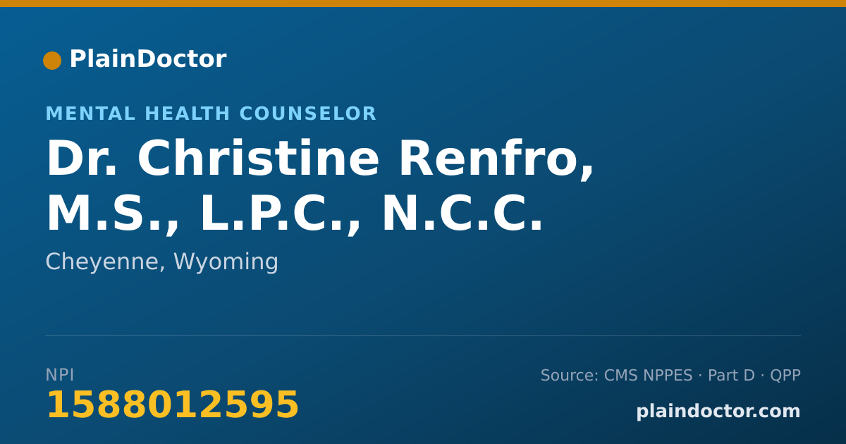 Shareable card for Christine Renfro, M.S., L.P.C., N.C.C. - Mental Health Counselor, Cheyenne, WY