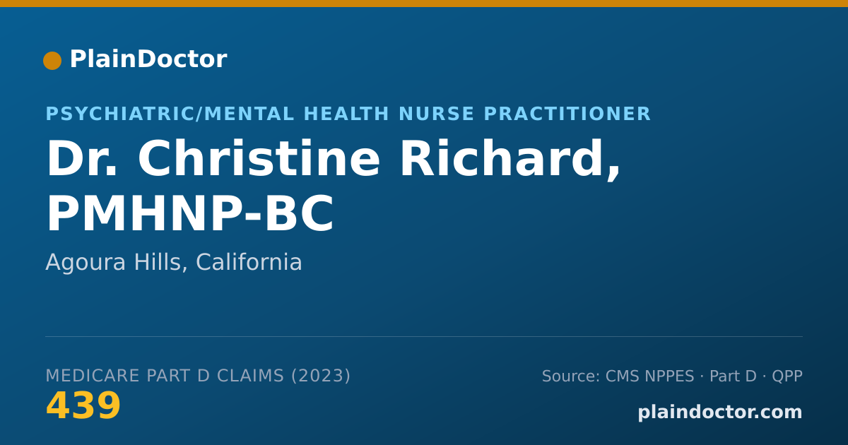 Shareable card for Christine Richard, PMHNP-BC - Psychiatric/Mental Health Nurse Practitioner, Agoura Hills, CA