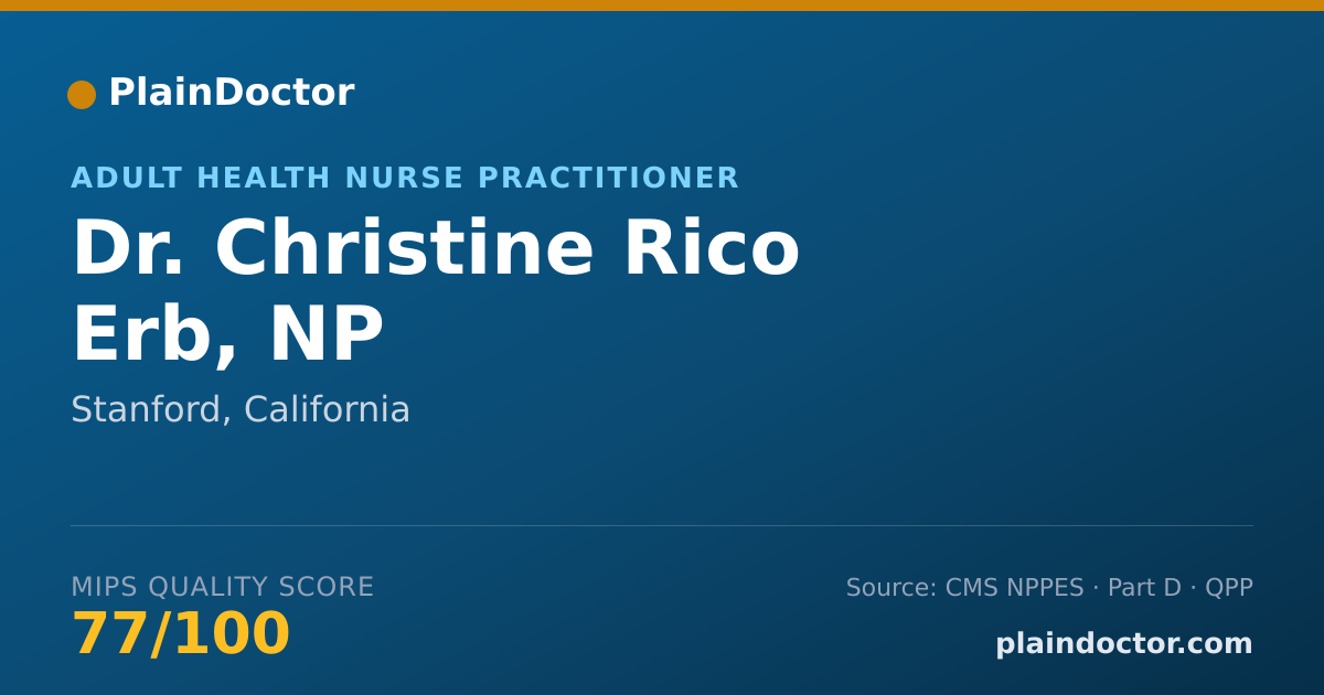 Shareable card for Christine Rico Erb, NP - Adult Health Nurse Practitioner, Stanford, CA