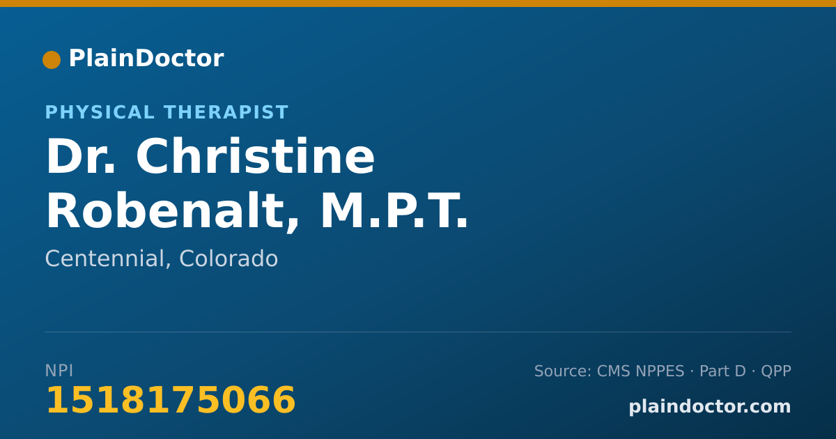 Shareable card for Christine Robenalt, M.P.T. - Physical Therapist, Centennial, CO