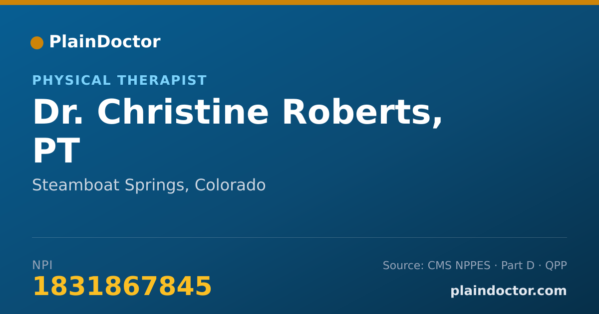 Shareable card for Christine Roberts, PT - Physical Therapist, Steamboat Springs, CO