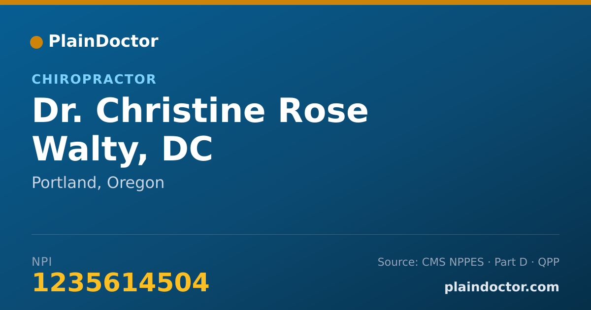 Shareable card for Christine Rose Walty, DC - Chiropractor, Portland, OR