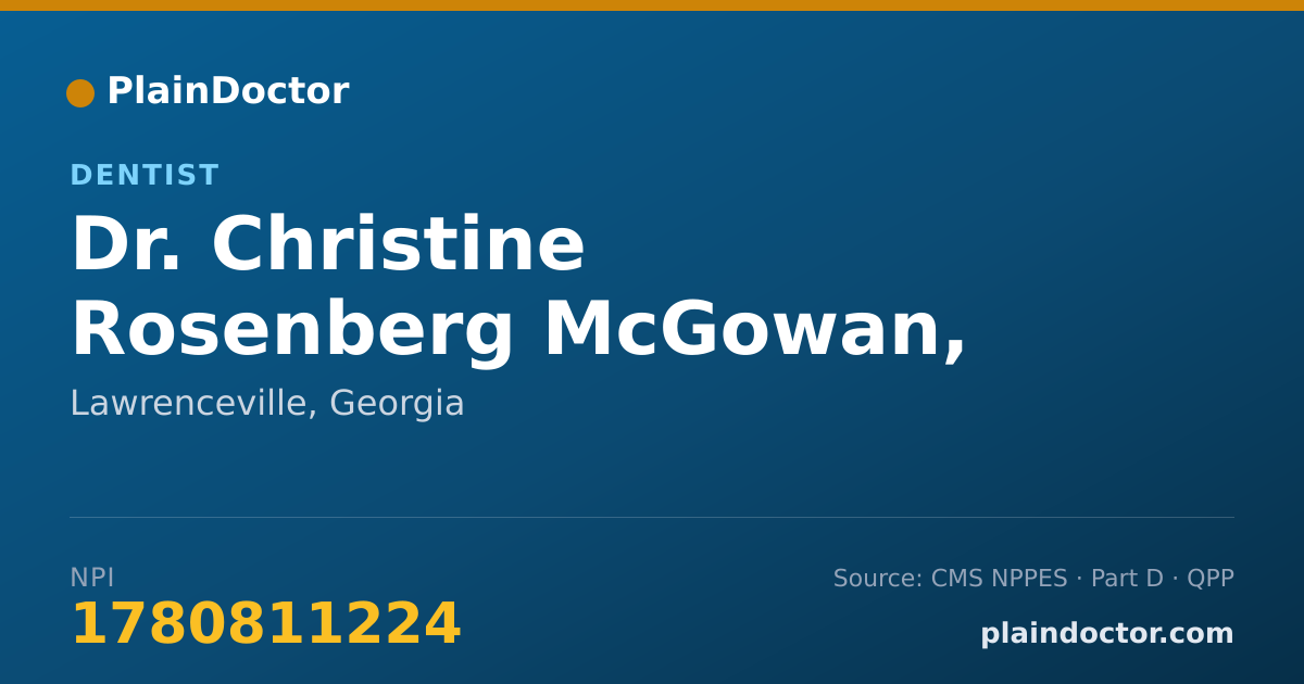 Shareable card for Christine Rosenberg McGowan, D.D.S. - Dentist, Lawrenceville, GA