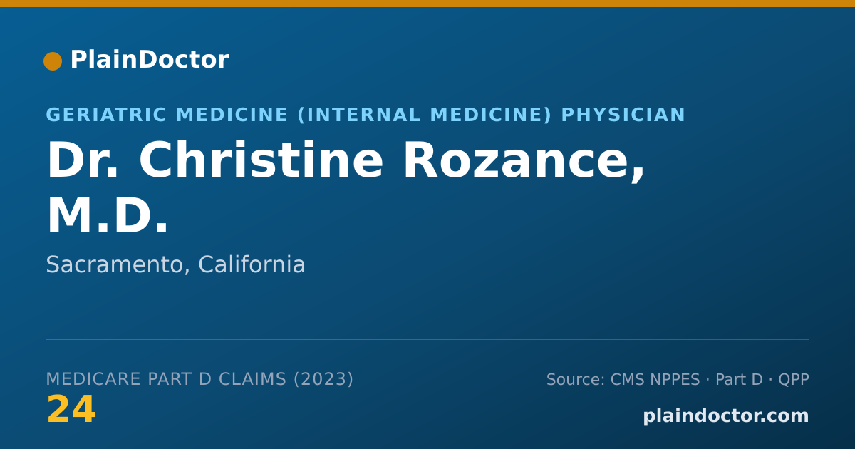 Shareable card for Christine Rozance, M.D. - Geriatric Medicine (Internal Medicine) Physician, Sacramento, CA