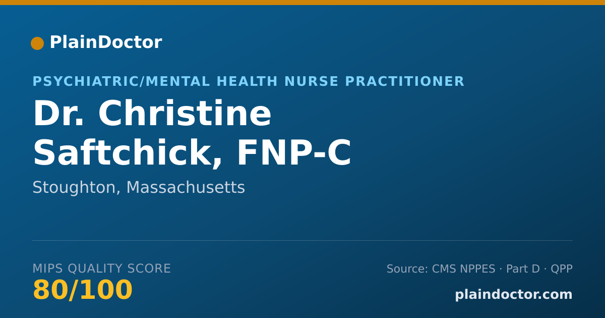 Shareable card for Christine Saftchick, FNP-C - Psychiatric/Mental Health Nurse Practitioner, Stoughton, MA