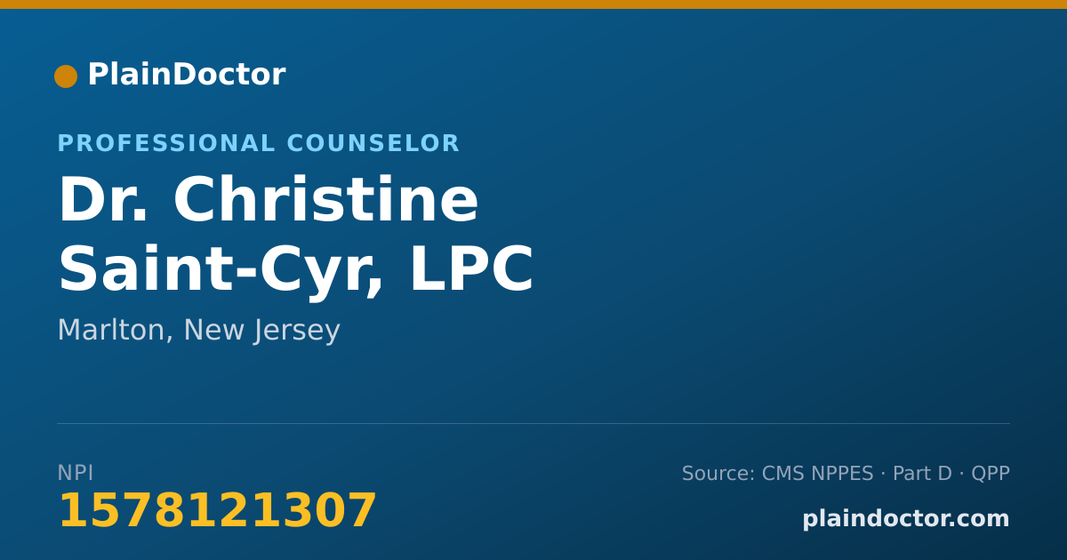 Shareable card for Christine Saint-Cyr, LPC - Professional Counselor, Marlton, NJ