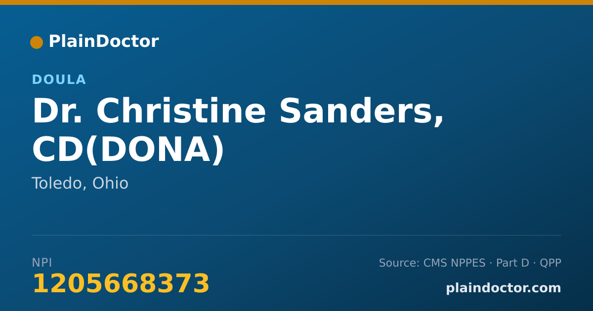 Shareable card for Christine Sanders, CD(DONA) - Doula, Toledo, OH