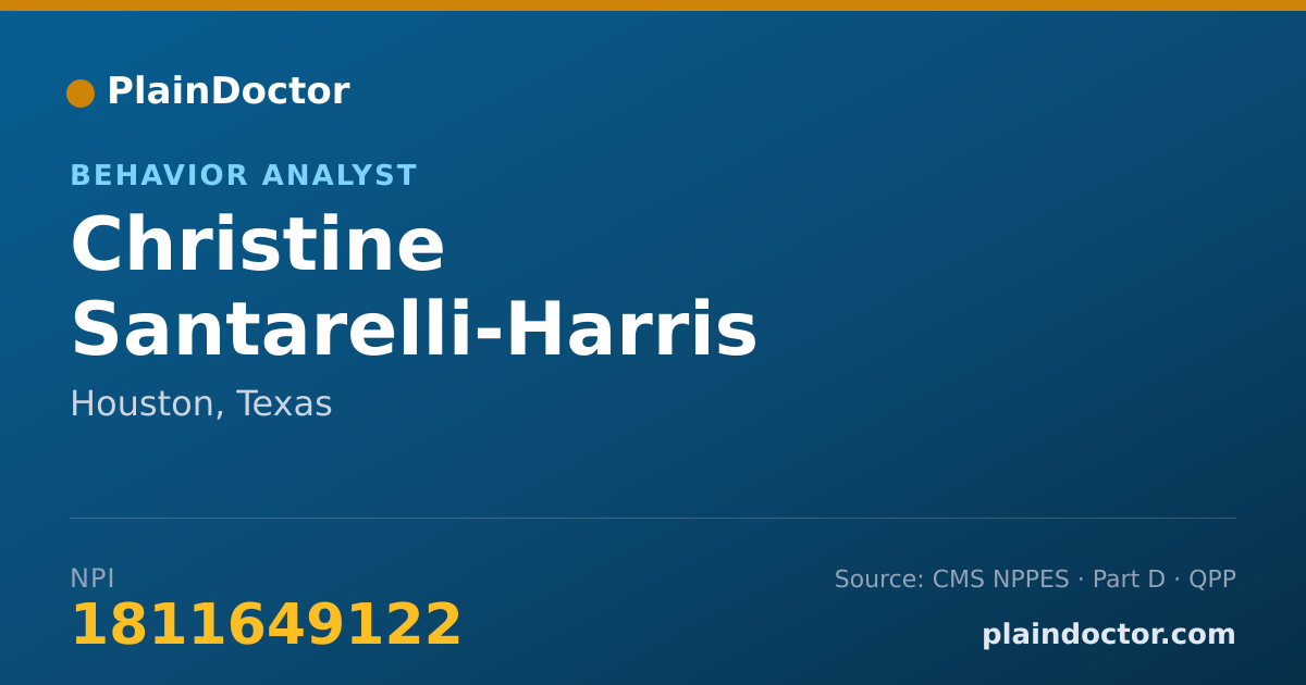 Shareable card for Christine Santarelli-Harris - Behavior Analyst, Houston, TX