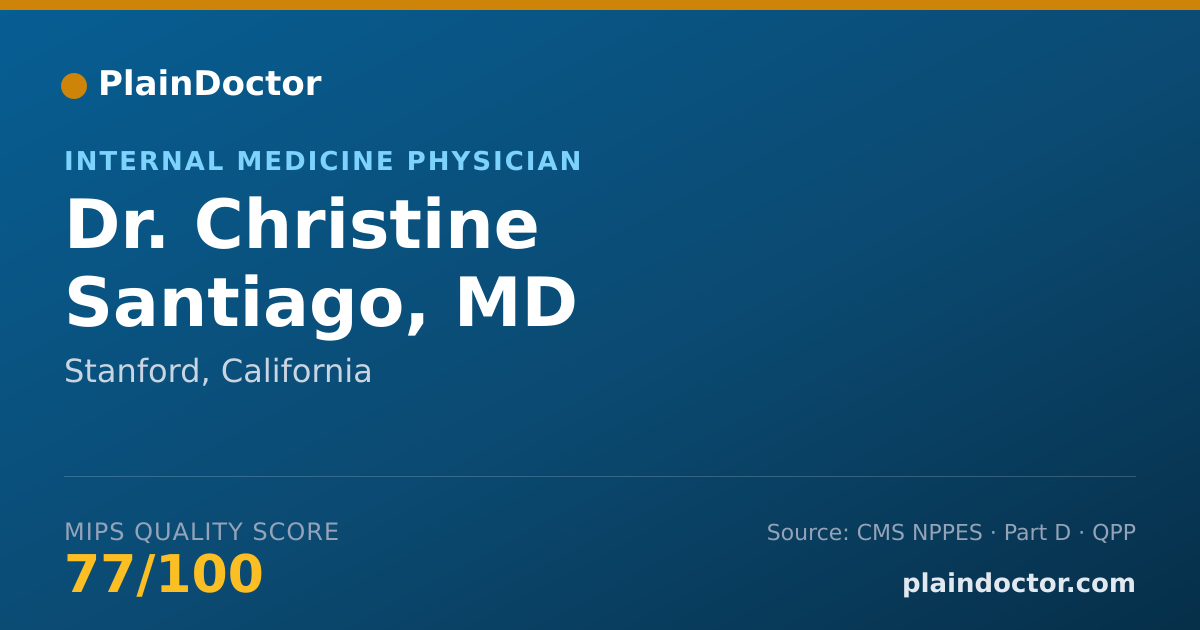 Shareable card for Christine Santiago, MD - Internal Medicine Physician, Stanford, CA