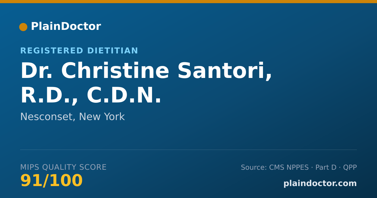 Shareable card for Christine Santori, R.D., C.D.N. - Registered Dietitian, Nesconset, NY