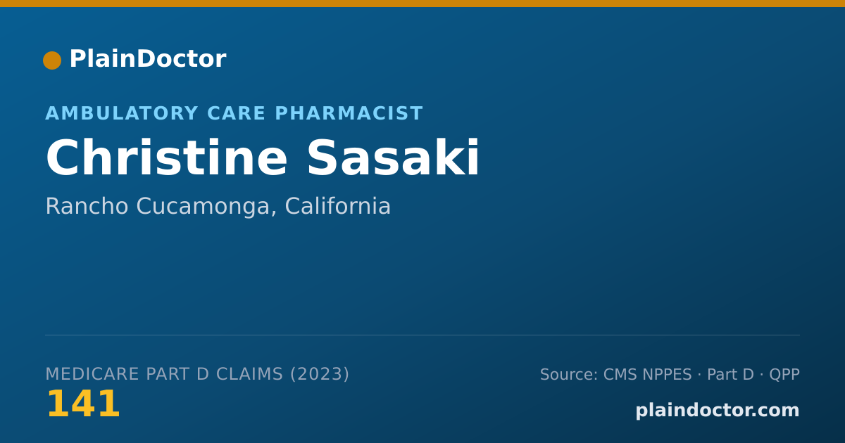 Shareable card for Christine Sasaki - Ambulatory Care Pharmacist, Rancho Cucamonga, CA