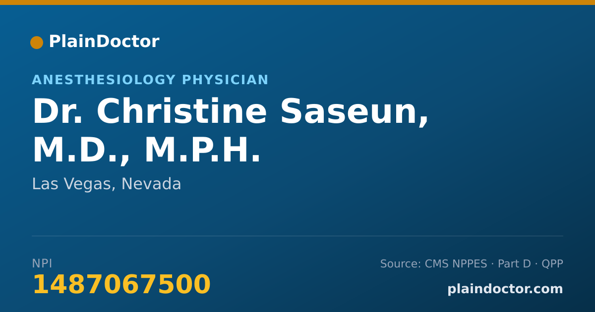 Shareable card for Christine Saseun, M.D., M.P.H. - Anesthesiology Physician, Las Vegas, NV