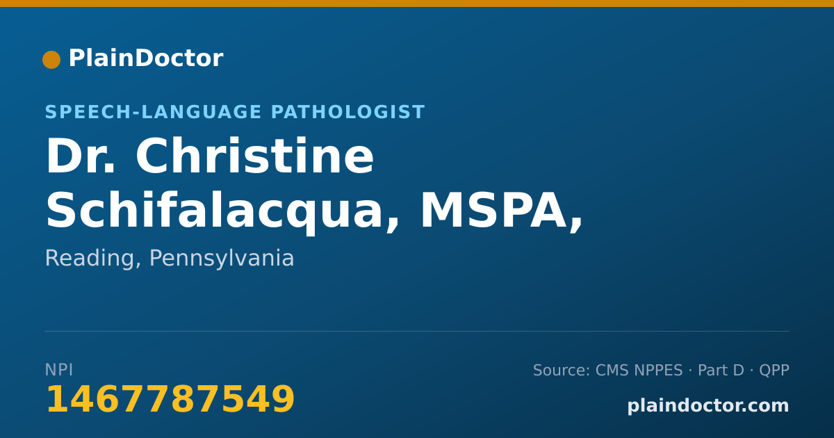 Shareable card for Christine Schifalacqua, MSPA, CCC-SLP - Speech-Language Pathologist, Reading, PA