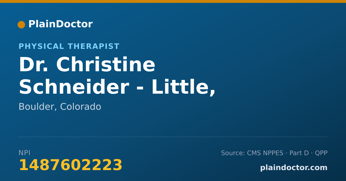 Shareable card for Christine Schneider - Little, DPT - Physical Therapist, Boulder, CO