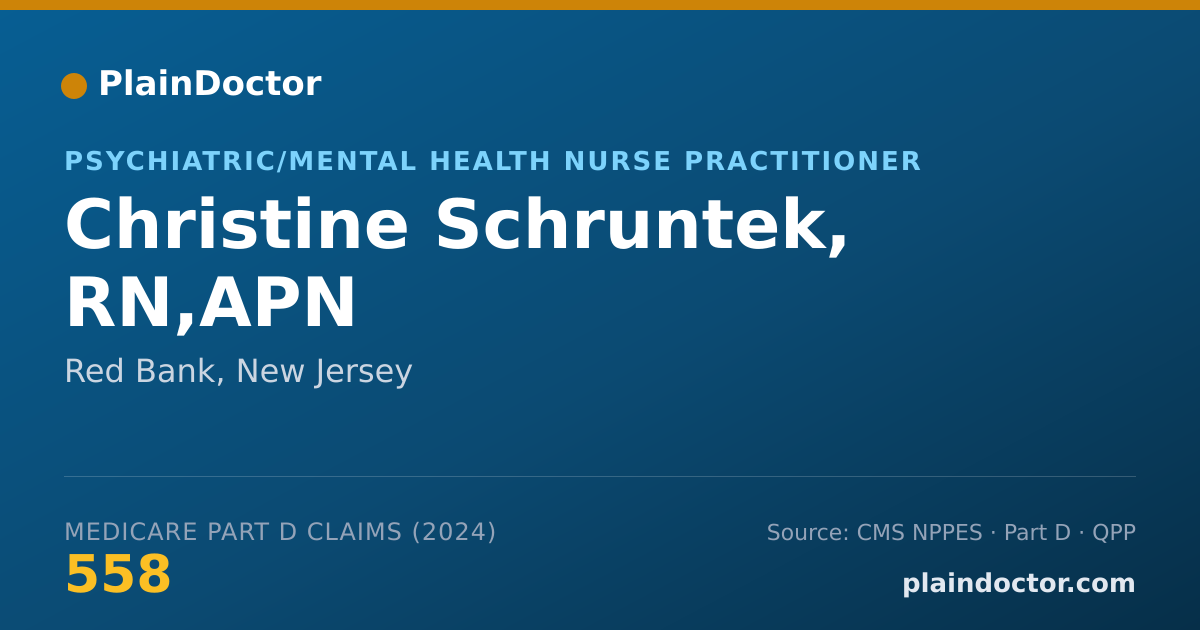 Shareable card for Christine Schruntek, RN,APN - Psychiatric/Mental Health Nurse Practitioner, Red Bank, NJ