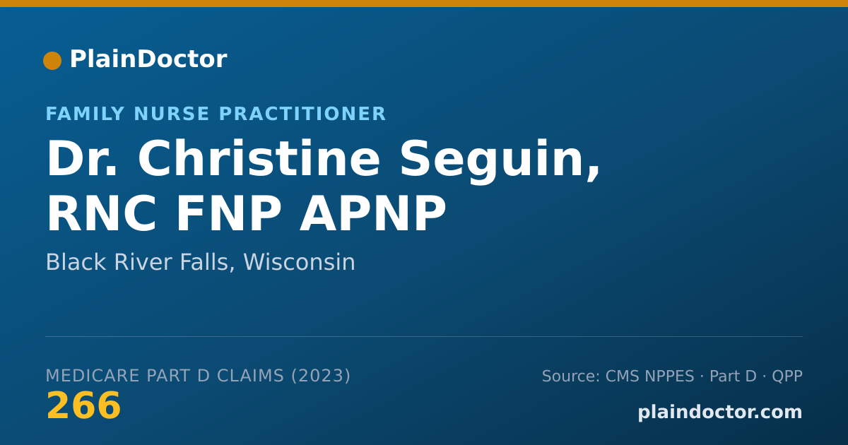 Shareable card for Christine Seguin, RNC FNP APNP - Family Nurse Practitioner, Black River Falls, WI