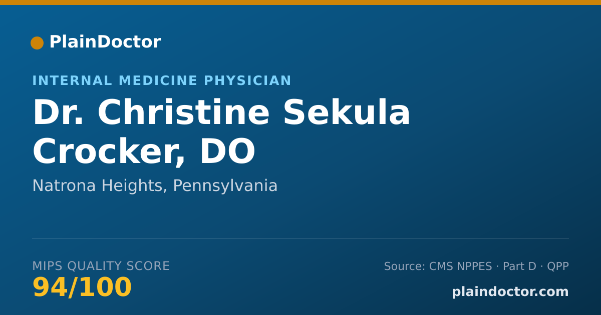Shareable card for Christine Sekula Crocker, DO - Internal Medicine Physician, Natrona Heights, PA