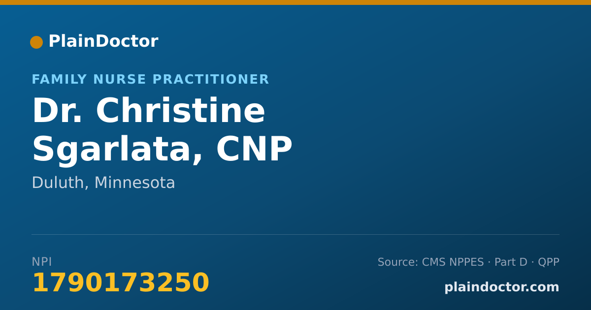 Shareable card for Christine Sgarlata, CNP - Family Nurse Practitioner, Duluth, MN