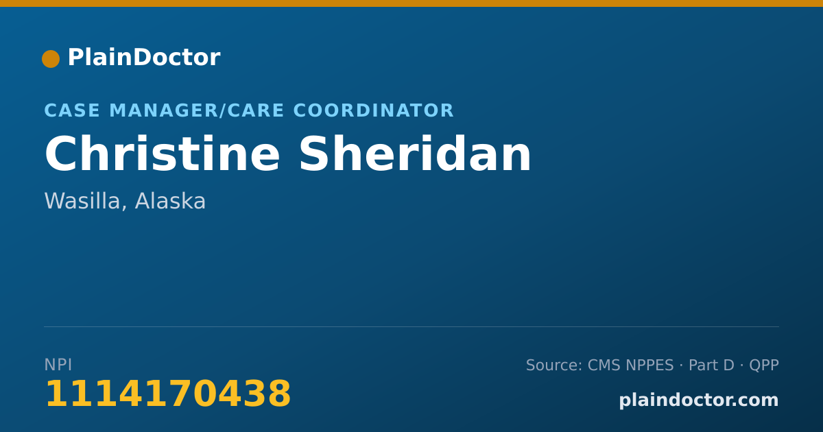 Shareable card for Christine Sheridan - Case Manager/Care Coordinator, Wasilla, AK