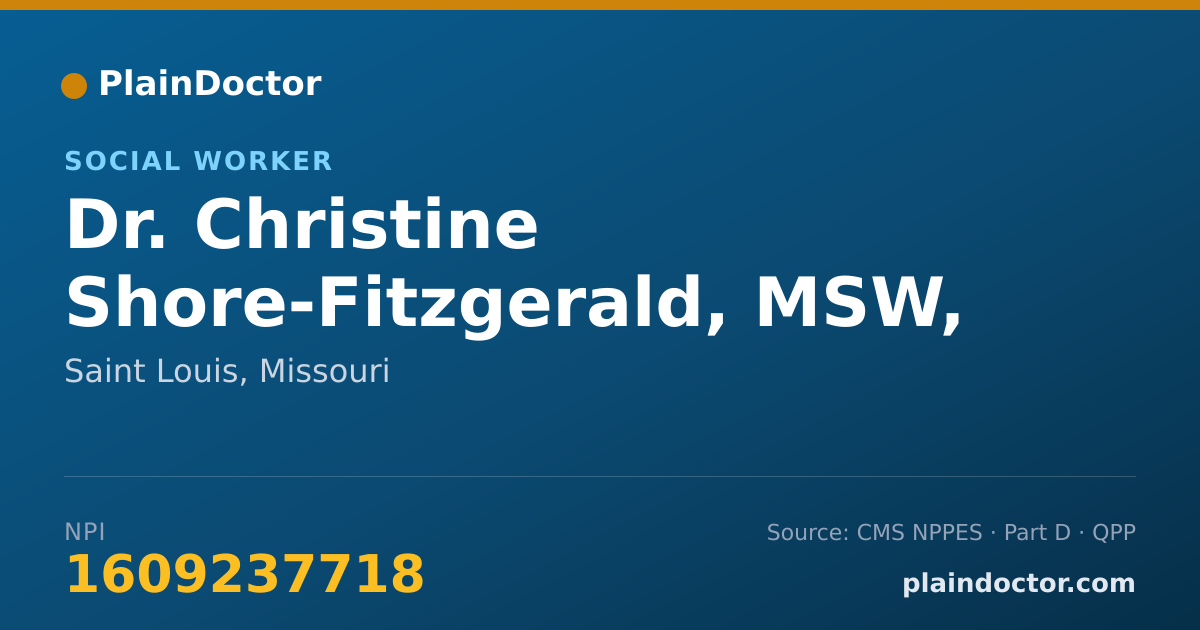 Shareable card for Christine Shore-Fitzgerald, MSW, LMSW - Social Worker, Saint Louis, MO