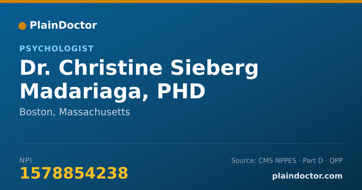 Shareable card for Christine Sieberg Madariaga, PHD - Psychologist, Boston, MA
