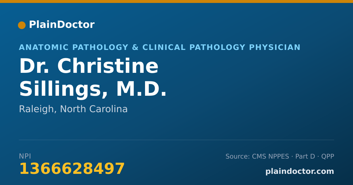 Shareable card for Christine Sillings, M.D. - Anatomic Pathology & Clinical Pathology Physician, Raleigh, NC