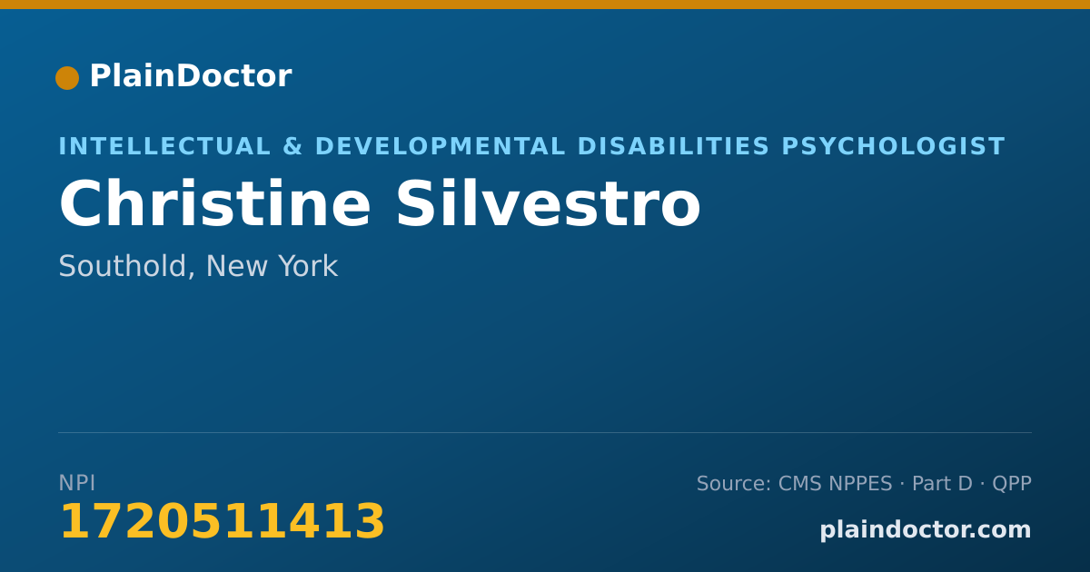 Shareable card for Christine Silvestro - Intellectual & Developmental Disabilities Psychologist, Southold, NY