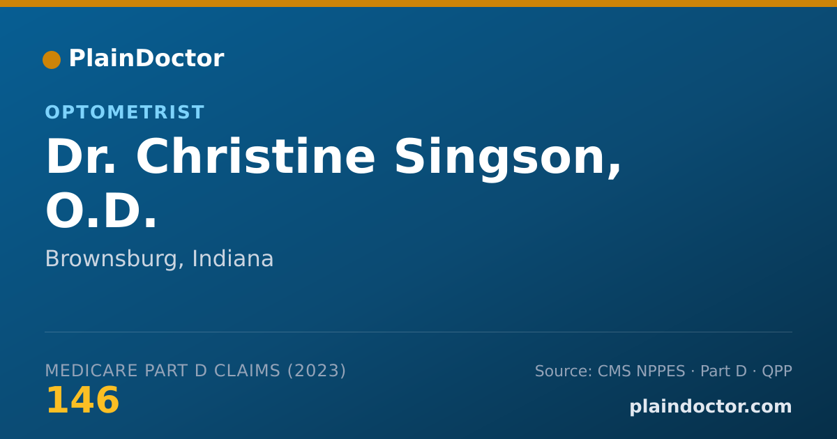 Shareable card for Christine Singson, O.D. - Optometrist, Brownsburg, IN